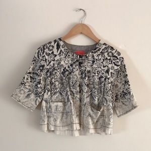 Cropped linen jacket